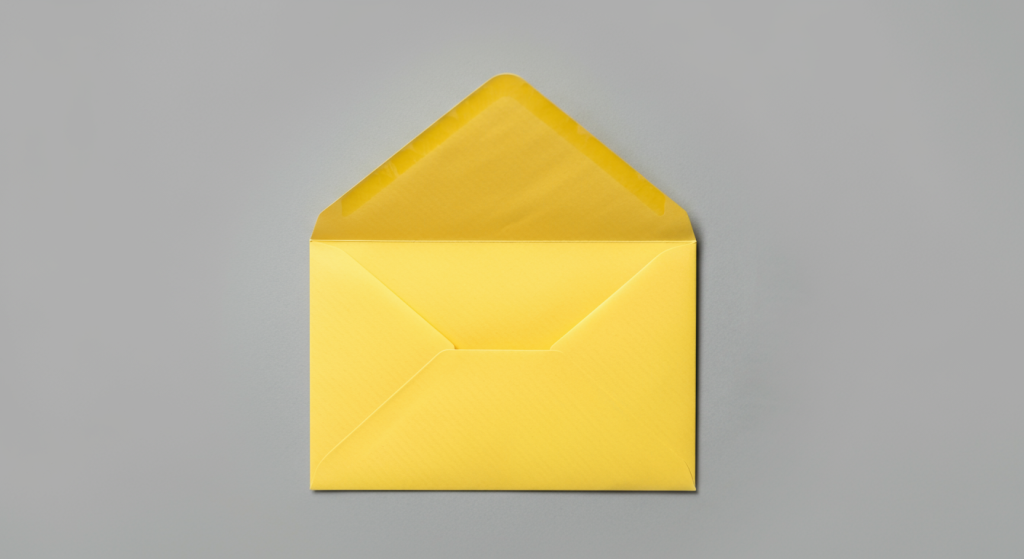 An envelope is opened for the lien notice to be sent to the property owner. 